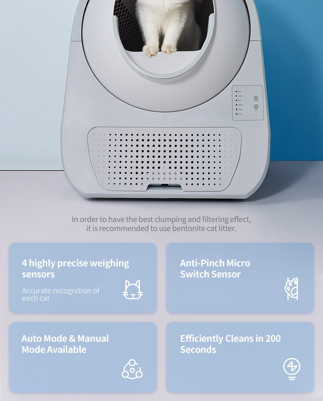 CATLINK SCOOPER Self-Clean Cat Litter Box – Young (Non Wifi) – Grey
